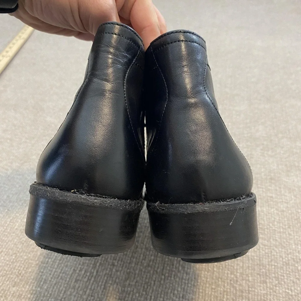 Johnston & Murphy Sheepskin Boots Mens Size 8.5M Black Leather Chukka Ankle